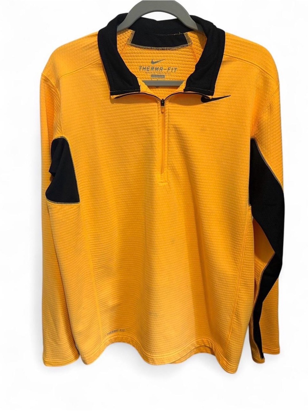 Nike Yellow and Black Therma-Fit Half-Zip Pullover
